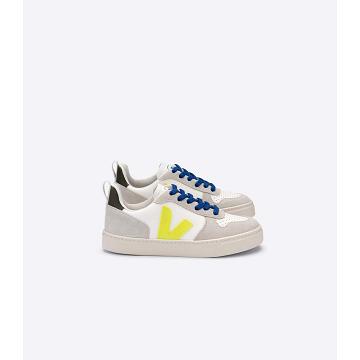 White/Blue Kids' Veja V-10 BONTON Sneakers | AU 839YXF